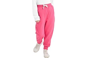 Phedrew Girls Cotton Sweatpants Midweight Kids Toddler Jogger Pants Athletic Pull On Pants with Drawstring Pockets(Age 2-14)