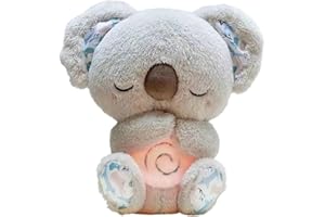 Generic Soothing Koala Bear,Anxietys Relief Koala Breathing,Sleeping Koala Plush Breathing with Musical Lights&Rhythmic Breathing Movements (blue)