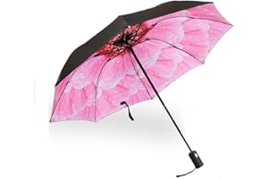 LLanxiry Compact Travel Umbrella, Mini Windproof Umbrellas for Rain & Sun, Small Lightweight Outdoor UV Umbrella, Portable Folding Umbrellas for Travel