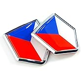 Newperlite Czech Republic Flag Decal Sticker Car Emblem Czechia Flag Car Decoration Accessories Chrome Shield for Truck Vehicles Cars, 2 Pack