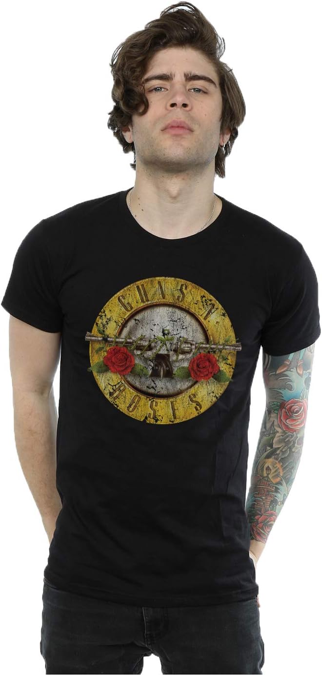 Guns N Roses Men's Vintage Bullet Logo T-Shirt