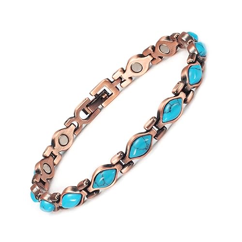 YINOX Copper Bracelets for Women, Adjustable Blue