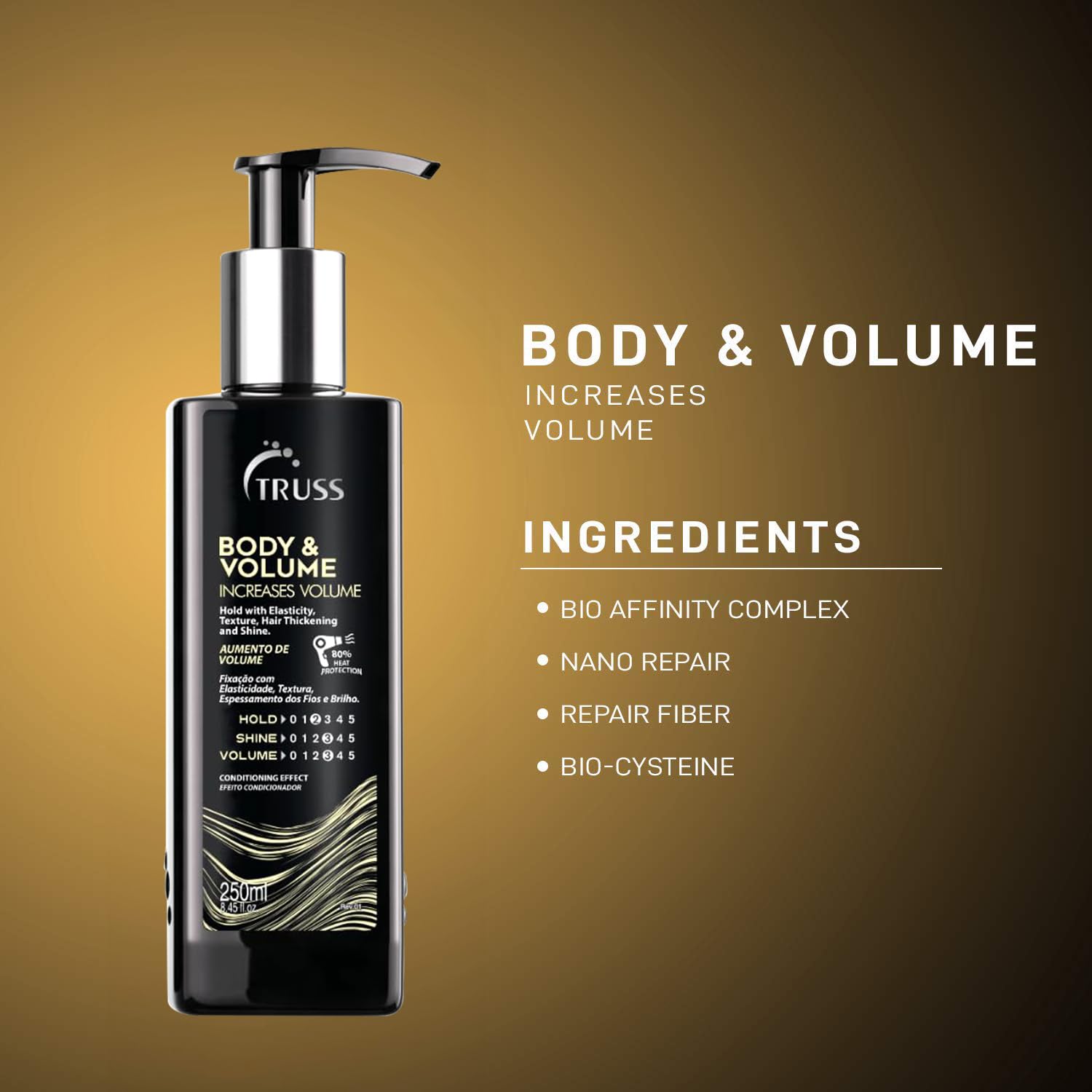 Truss Body & Volume - Weightless, Heat Activated Cream for Volume and Texture to Thin, Oily Hair Types - Light to Medium Hold with Elasticity, Hair Thickening & Shine (8.45oz)