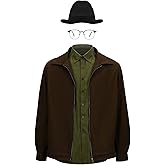 Mens Walter White Jacket Shirt Costume Heisenberg Coat Hat Glasses Windbreak Outfit Halloween Cosplay Suit