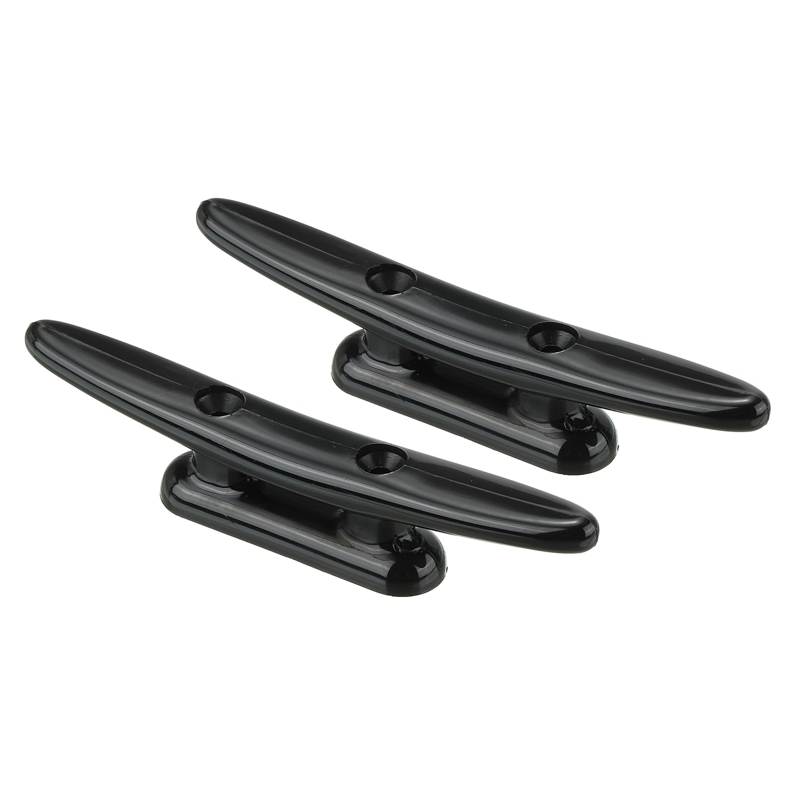 PATIKIL 5 Inch Nylon Boat Dock Cleat 2 Pack Kayak Small Rope Tie Cleat Dock for Marine Deck Boats Canoes Kayaks, Decor, Black