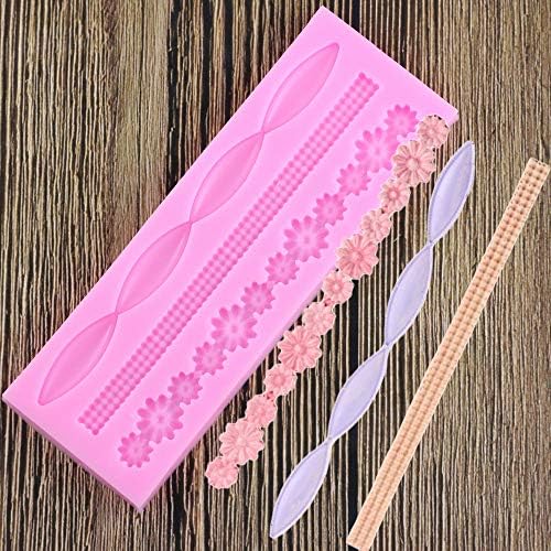 Creative Necklace Flower Lace Mat Silicone Mold for DIY Handmade Ice Cream Gum Paste Candy Ice Cube Cupcake Cake Topper Decoration Chocolate Jelly Shots Fondant Mold Soap Mould Desserts