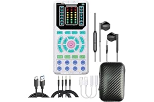 Portable Voice Changer Sound Card Set (with Headphones and converters), Compatible with Phones/Computers/Xbox/PS5, etc. 16 So