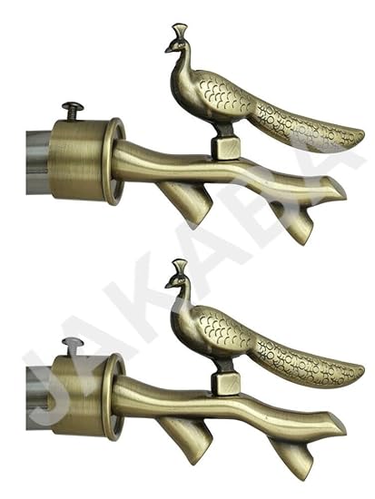 JAKABA Antique Brass Curtain Finials (Without Supports) Curtain Brackets Set/Holders(Pack of 2 Pcs)