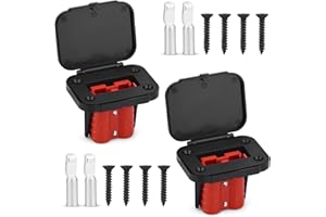 ZEHGCH 2PCS 12-36V Battery Quick Connect/Disconnect Electrical Connector Plug Kit with Flush Mount Dust Cover (Red,50A 6AWG)