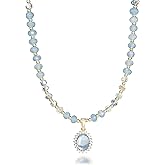 Melhill Mini Natural Gemstone Beaded Choker Necklace Gold Plated Healing Crystal Boho Layering Statement Jewelry for Women