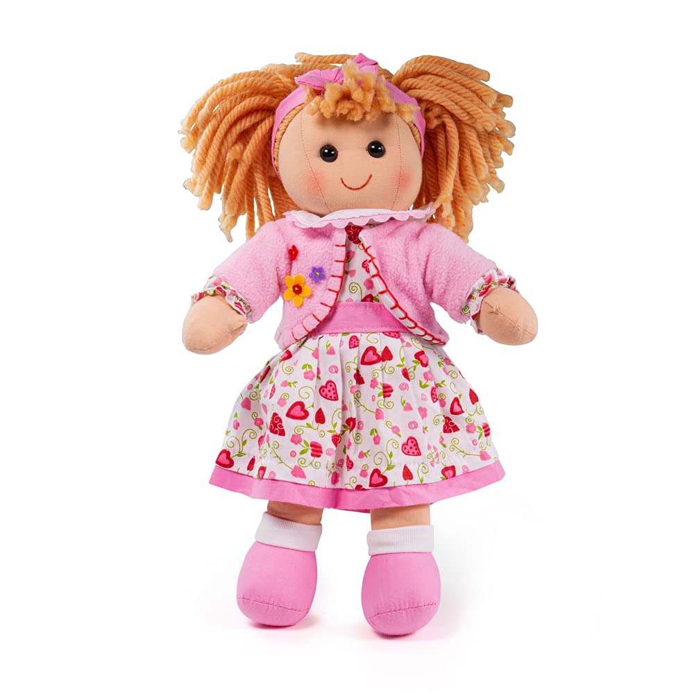 Bigjigs Toys Kelly Rag Doll (Medium) - My First Dolly, Plush Soft Dolls, Baby Toy For Girls & Boys, Ragdoll Suitable From Birth, Swap Ragdolls Clothes & Outfits, Size 34cm — image 1