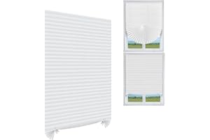 MALOKI Pleated Window Blinds,Temporary Window Shades Cordless Light Filtering Pleated Paper Shades Room Darkening Blinds for Home Bedroom Office Window - 24 Inch x 59 Inch (Fits Windows 15 in-24 in)