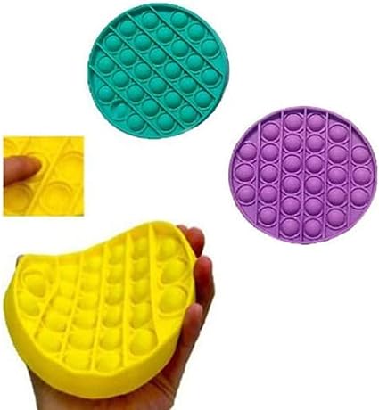 Amazon Com Xiamenxin Round Push Pop Fidget Toy Bubble Fidget Sensory Toy Autism Press And Beat Bubbles To Relieve Anxiety Toys 1pc Yellow Toys Games