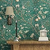 Blooming Wall Vintage Flower Trees Birds Wallpaper for Livingroom Bedroom Kitchen