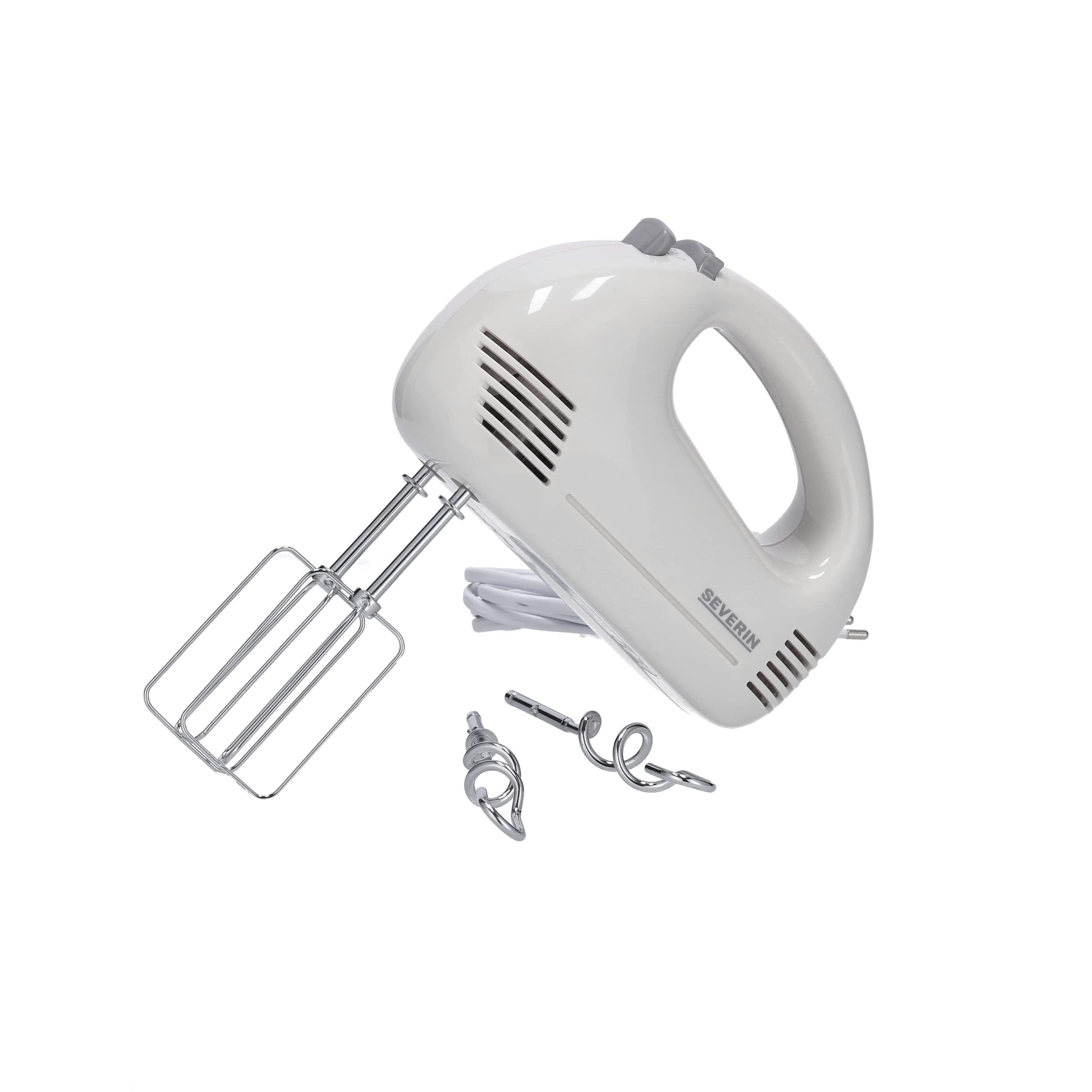 Severin Food Mixer HM 3827 / white-grey with 2 beaters & 2 dough hooks
