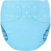 Littleforbig Washable Adjustable Reusable Waterproof Primary Comfort Cloth Adult Diaper Wrap Cover One Size Blue