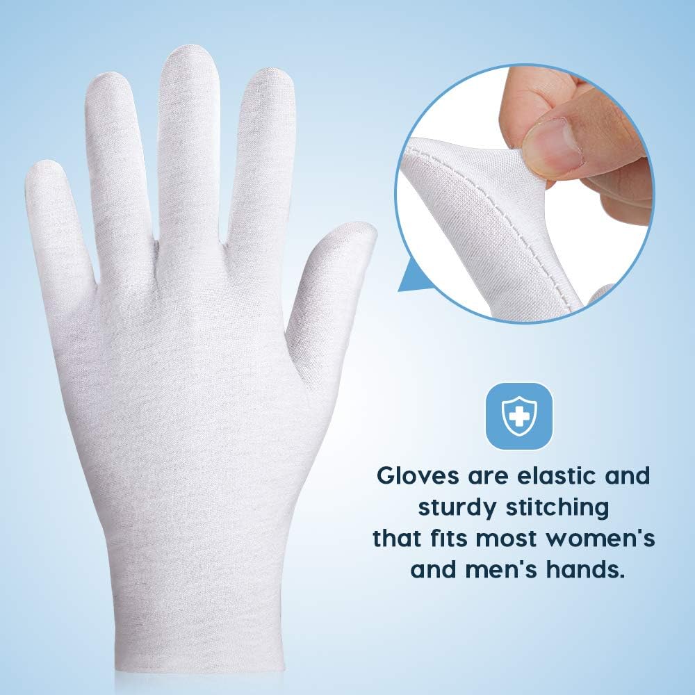 Rovtop White Gloves,12 Pairs Gloves for Dry Hands Eczema Hand Moisturizing, Sleeping Hand Mask Lotion Gloves: Home Improvement