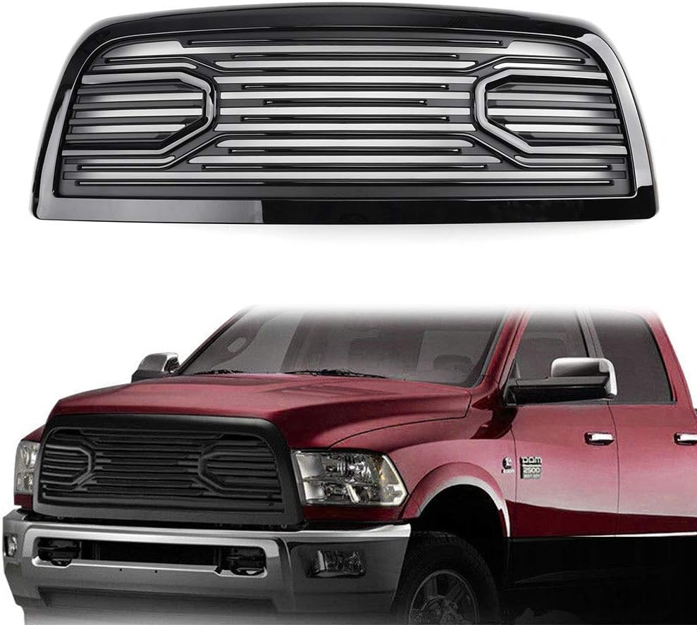 HBNW Front Upper Bumper Mesh Grill for Dodge RAM 2500/3500 2010 2011 2012 2013 2014 2015 2016 2017 2018, Black