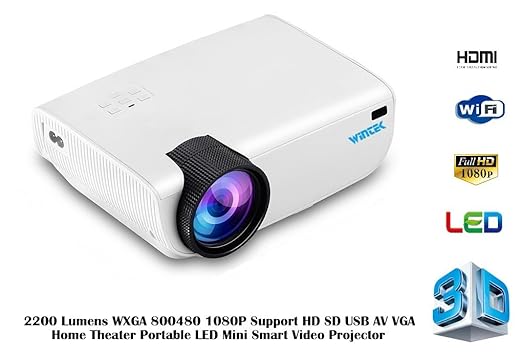 Wintek LED Projector with 3D Fully HD Home Theater, 2200 Lumen 1080P X 800