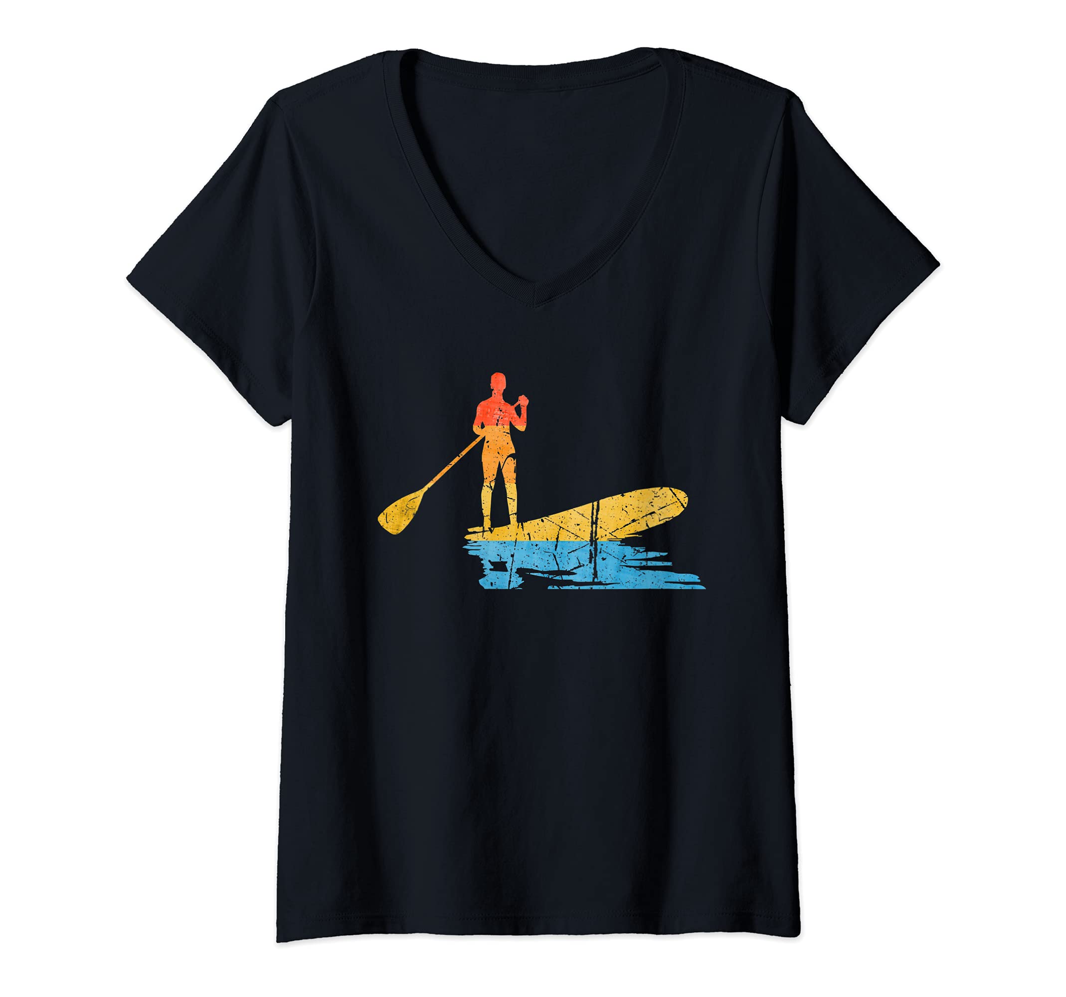 Womens Funny StandUp Paddling SUP V-Neck T-Shirt