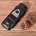Volenx Black Travel Cigar Case for 2 Cigars, Leather Cigar Case with Stainless Steel Cigar Cutter