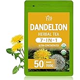 TisaFlor Roasted Dandelion Root Tea Bags for Liver Detox Cleanse, Digestion & Immunity, 7-in-1 Herbal Tea with Burdock Licorice Corn Silk - Te de Diente de Leon, 50 Bags -Naturally Caffeine-Free.