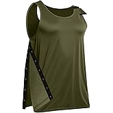Unisex Post Shoulder Surgery Tank Tops, Side Snap Access Tear Way Sleeveless Shirts, Recovery Tear Away T-Shirt