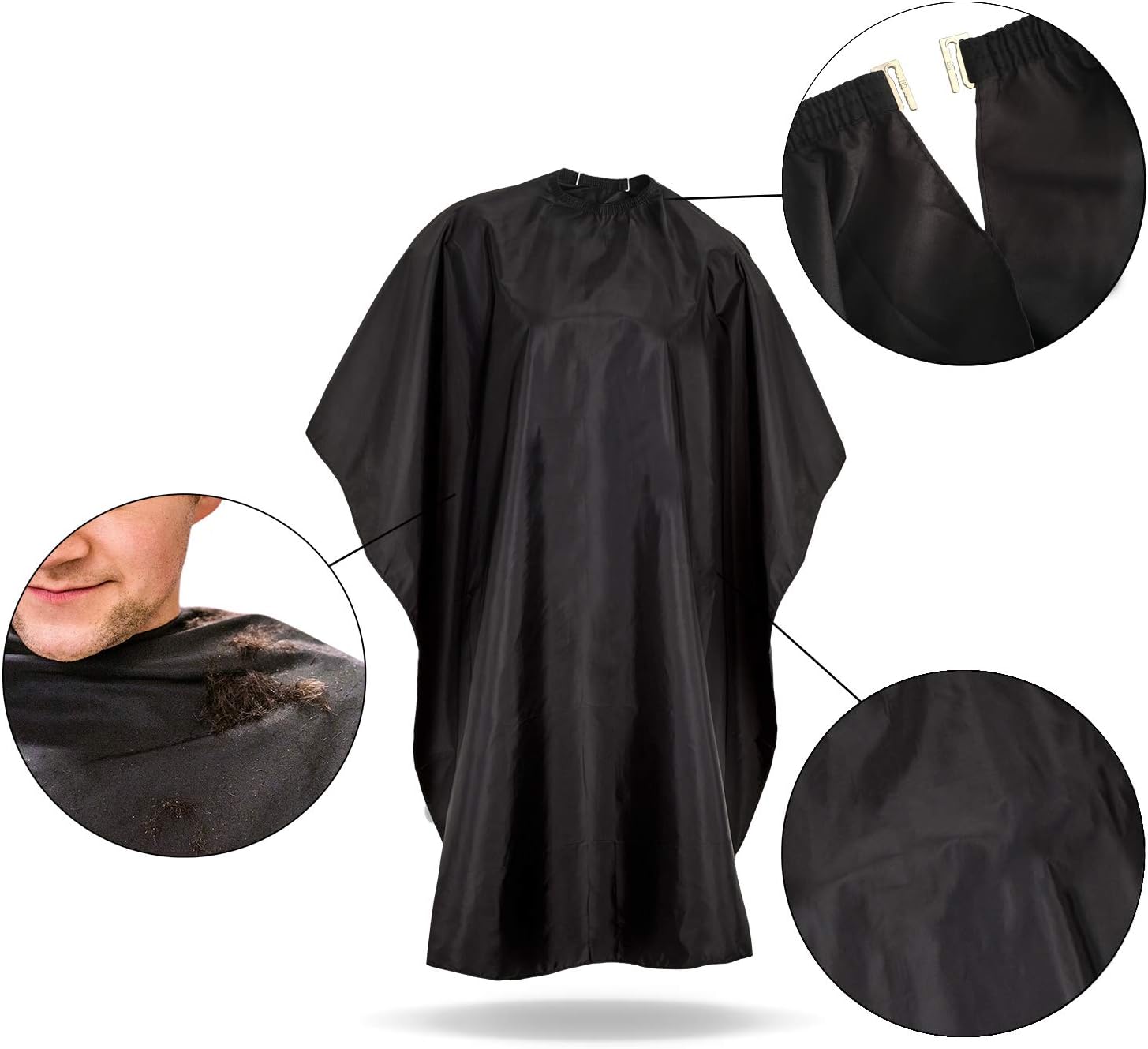 LUUK & KLAAS Hairdresser Cape with Hook and Loop Closure (Adjustable to Any Size) in Black - Hairdressing Gown - Image 5