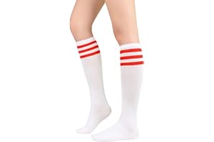 AMERICAN TRENDS Womens Athletic Knee High Socks Outdoor Sport Thigh High Stockings Casual Stripes Tube Socks