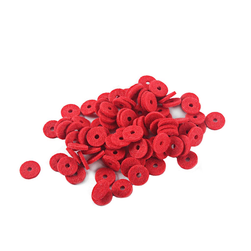Alnicov 12.5MM Piano Felt Front Rail Regulating Punchings Red Keyboard Balance Washers Repair Parts Pack of 90