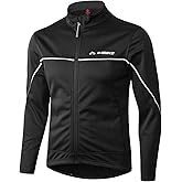 INBIKE Men's Cycling Jacket, Winter Fleece Thermal Windproof Soft Shell Wind Coat Black