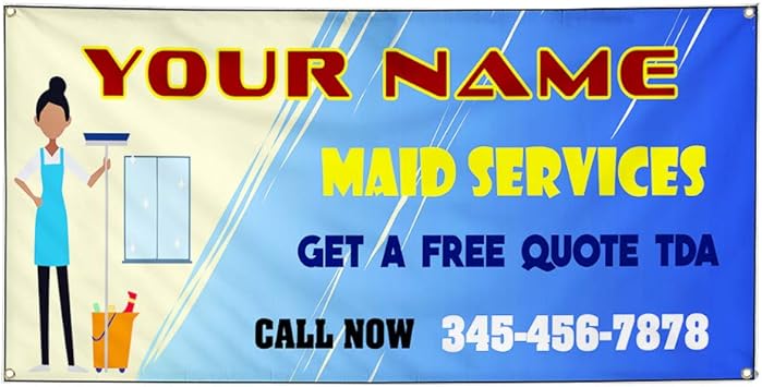 Amazon Com Custom Vinyl Banner Sign Multiple Sizes Maid Services
