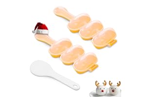 2Pcs Rice Ball Mold with Spatula - DIY Sticky Rice Molds Large Ball Mold Kitchen Tool Rice Ball Maker Shake with Mini Rice Sc