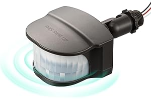 EDISHINE 240 Degree Motion Sensor, Replacement Motion Detector for Outdoor Lights, Adjustable Time & Detection Range Up to 60FT, 3 Modes PIR Motion Sensor for Security Floodlight, Brown, UL Listed