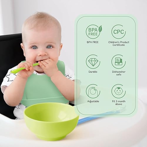Silicone Baby Bibs Baby Feeding Set Pcs Pcs Baby Spoons