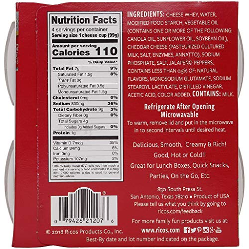 Rico's Nacho Cheese Dip,4 count, 3.5 Ounce