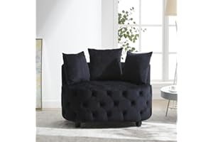 HomSof Velvet Accent Chair Chaise Lounge Indoor Leisure Chair Barrel Modern Sofa Lounge Club Round Chair