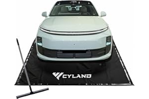 CYLAND Garage Floor Mat 7'9" x 18' Heavy-Duty Waterproof, Non-Slip PVC Parking Mat, All-Weather Car Containment Mat for Oil, Snow & Dirt Floor Protection Includes Squeegee for Easy Cleanup