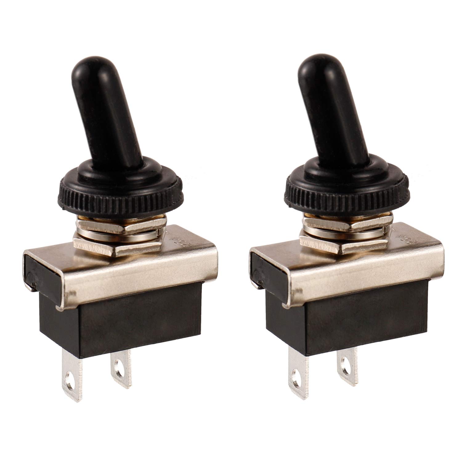 BOJACK KN3(D)-101 Toggle Switch SPST ON-Off 2 Terminal pin 12 VDC 25 A with Waterproof Cap(Pack of 2 Pcs)