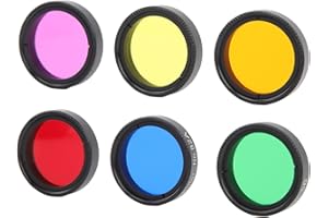 1.25in Telescope Filters, Telescope Color Filters Set with Yellow, Orange, Red, Light Green, Blue, Light Purple, Eyepieces Fi