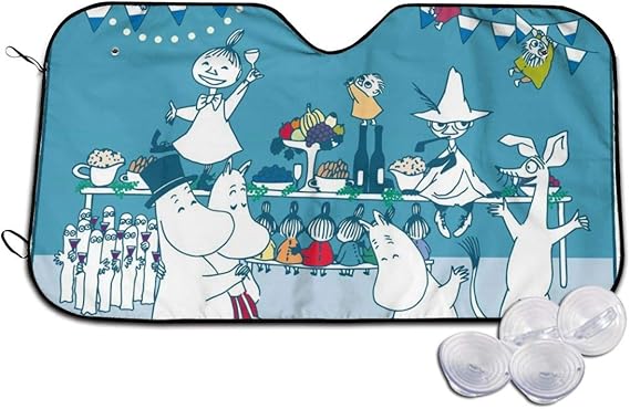 Amazon Co Jp 車用サンシェード ムーミン フロントガラス用 ガラスバイザーカバー 吸盤 遮光 Uvカット 紫外線対策 日焼け防止 折り畳み 日除け 車用品 車中泊 服 ファッション小物