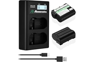 2-Pack EN-EL15b EN-EL15c Battery with Dual USB Charger Compatible with Nikon D780, Z6, Z7, D850, D810, D810A, D800, D800E, D7