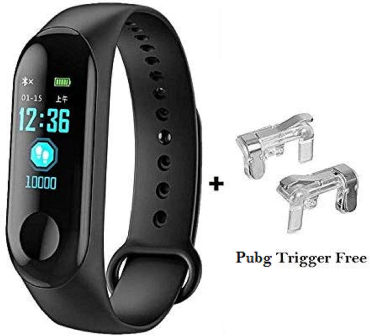 SHOPTOSHOP Smart Band Fitness Tracker Watch Heart Rate with Activity Tracker Waterproof Body Functions Like Steps Counter, Calorie Counter, Blood Pressure, Heart Rate Monitor LED Touchscreen