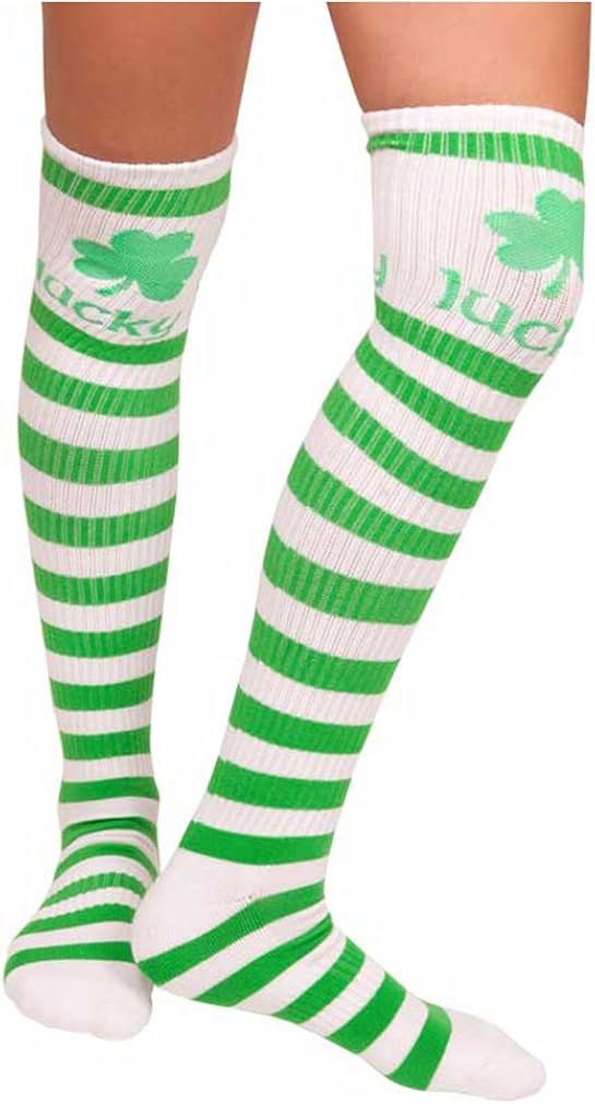 St Patricks Day Knee High Socks for Women Irish Green Clover Shamrock Socks