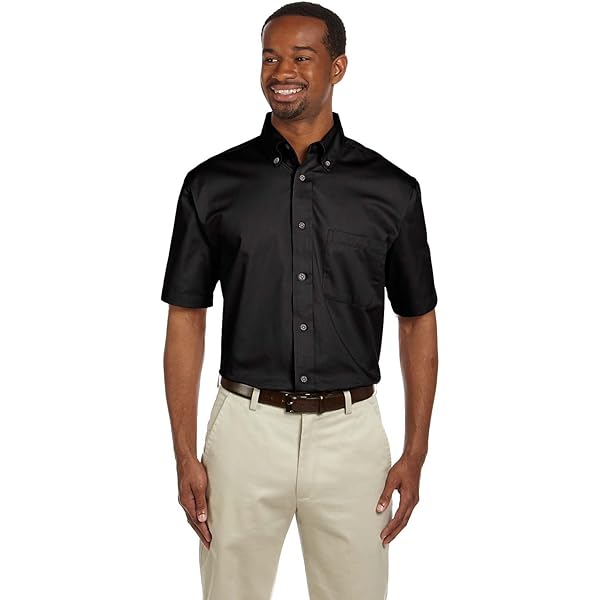 Amazon.com: Easy Blend Short-Sleeve Twill Shirt with Stain-Release