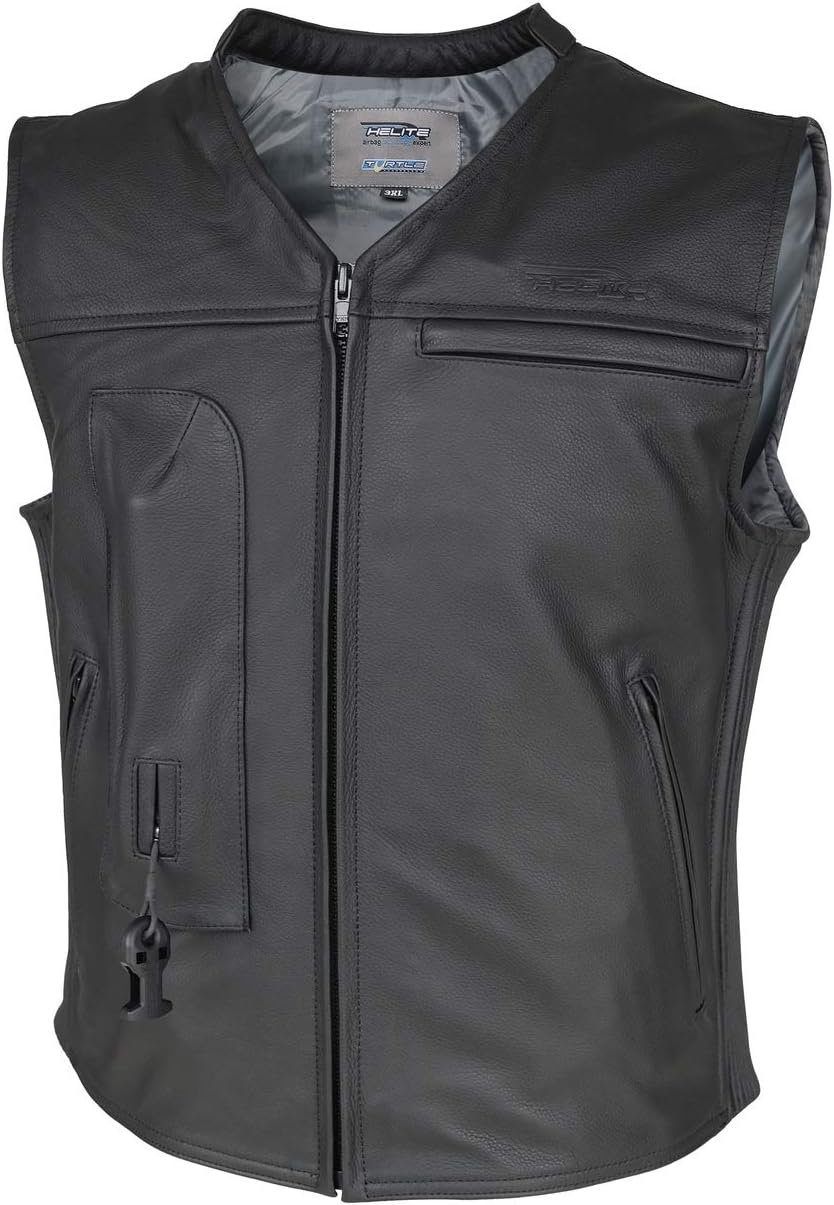 Helite Motorcycle Leather Airbag Vest (Medium)