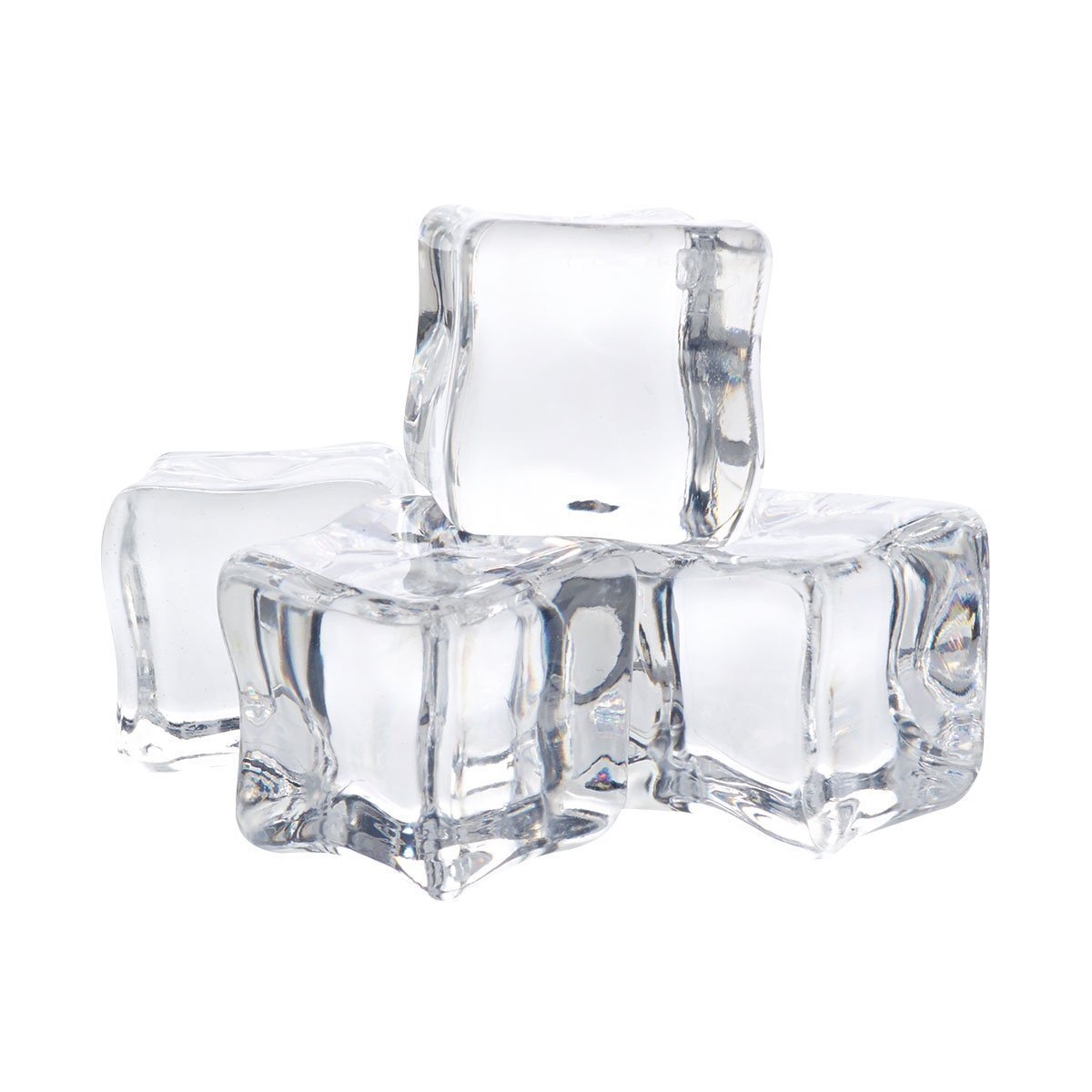 FSSTUD 12 Pcs Clear Acrylic Ice Cubes Fake Artificial Ice Chunk for Photography Display Decorative 3 cm