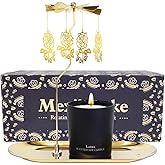Valentines Day Gifts for Her,Mexiblanke Birthday Gift for Women, Unique Rose Candle Gift for Mother, Sisters, and Best Friends. Rotating Scented Candles with Plate for Mother's Day,Easter,6oz.