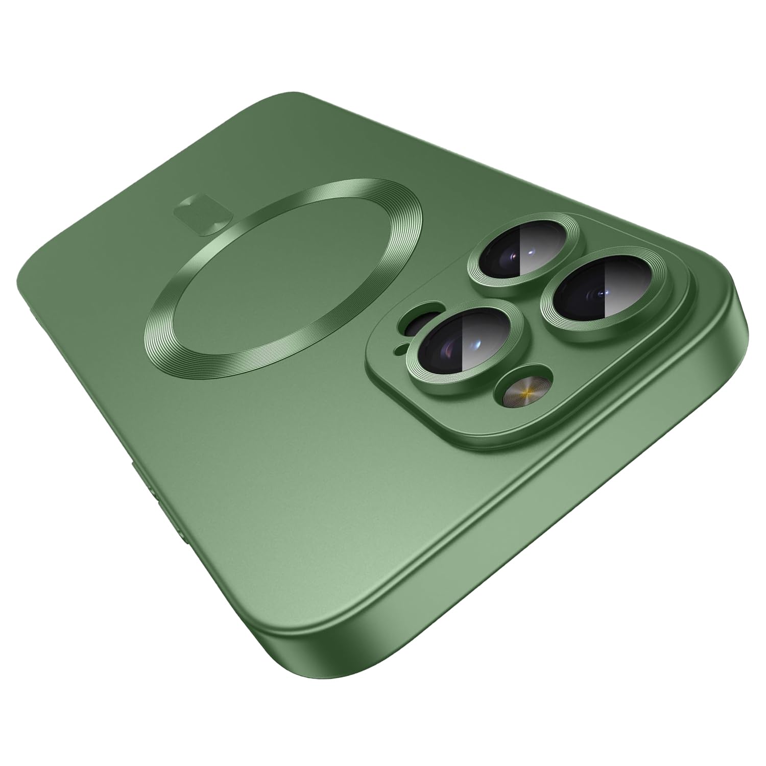 Photo 1 of Magnetic Case for iPhone 15 Pro Max with Camera Lens Protector,Compatible with Magsafe,Full Protection Slim Anti-Scratch Soft TPU Bumper Phone Case for iPhone 15 Pro Max Green
