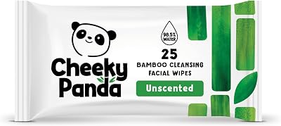 The Cheeky Panda Bamboo Facial Wipes Unscented 25 Pack | 99% Purified Water